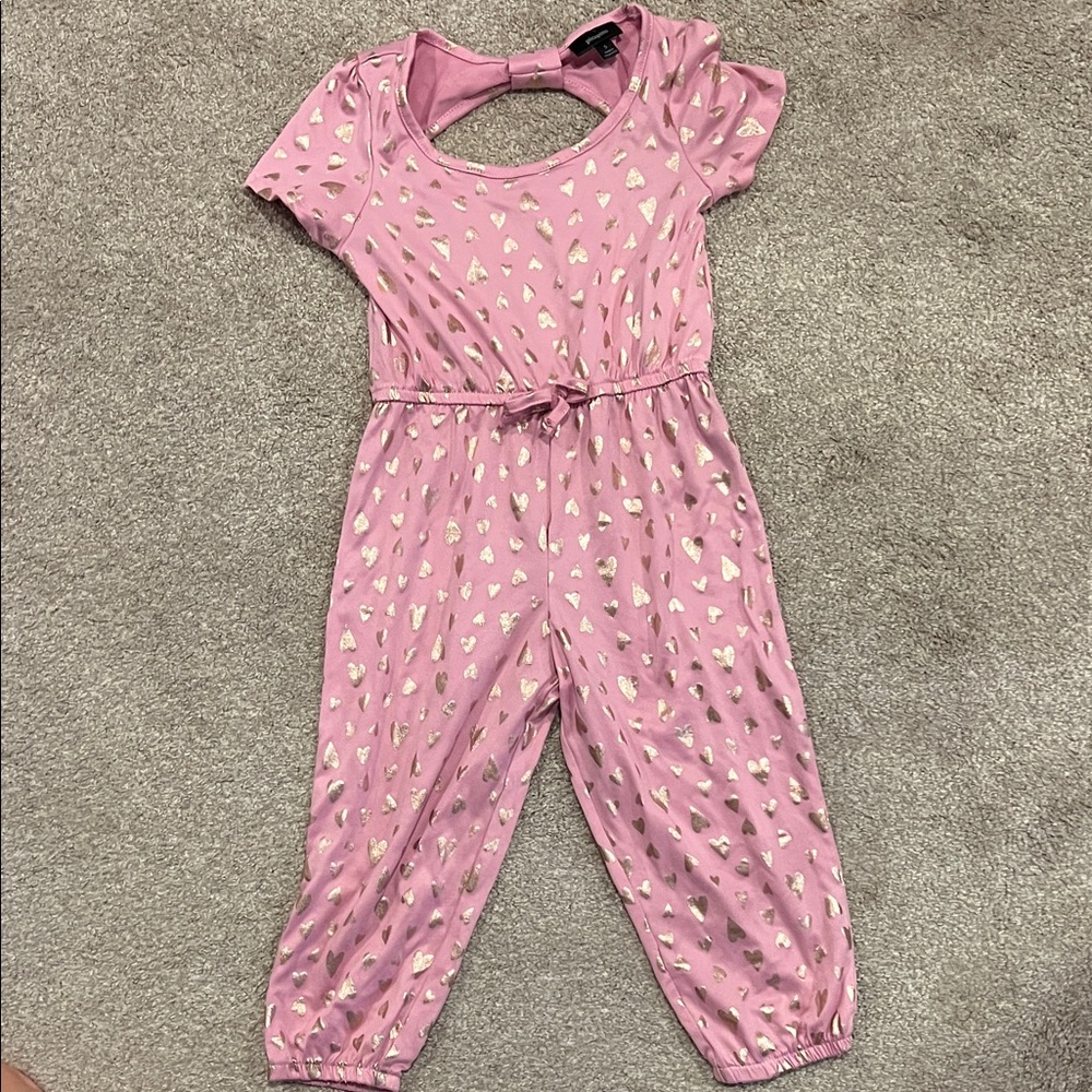 Charming Pink Heart Kids One Piece